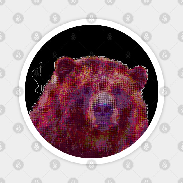 Cross Stitch Bear Magnet by The Craft ACE